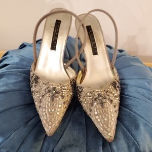 Laundry by Shelli Segal Beaded Silver pumps